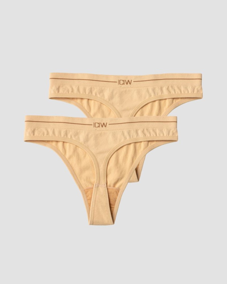 Dame ICIW Seamless | Everyday Seamless Thong 2-Pack Beige