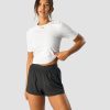 Dame ICIW T-Shirts | Charge Cropped Mid Sleeve Wmn White