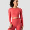 Dame ICIW Seamless | Define Seamless Ls Crop Top Coral