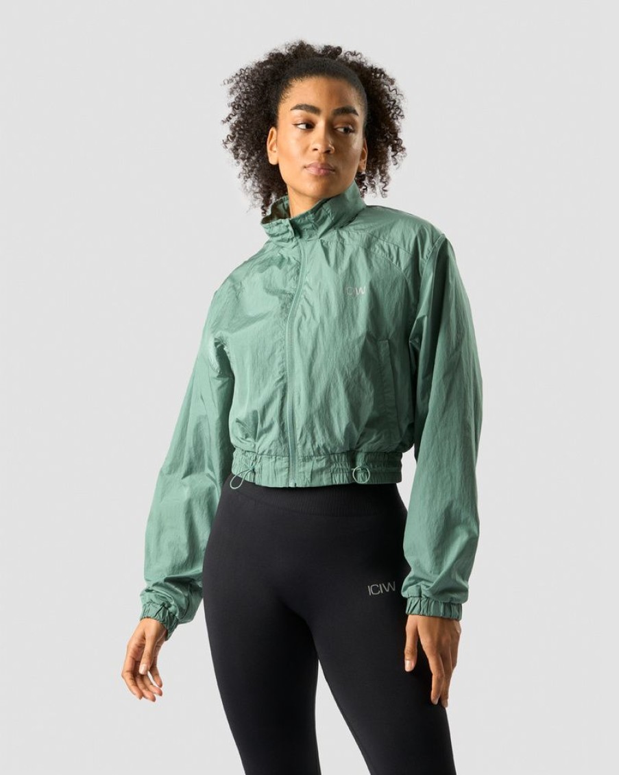 Dame ICIW Jakker Og Vester | Mercury Cropped Jacket Aqua Green