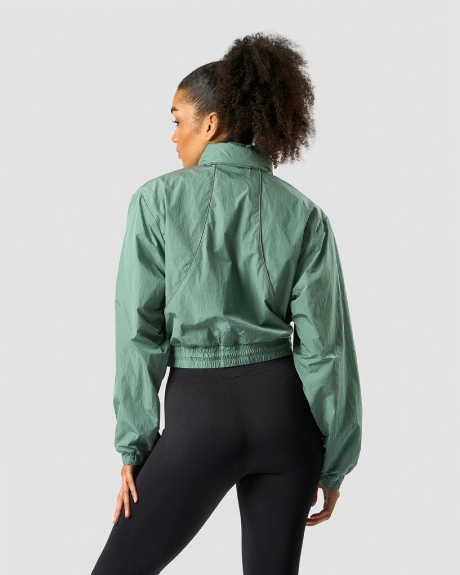 Dame ICIW Jakker Og Vester | Mercury Cropped Jacket Aqua Green