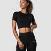 Dame ICIW Seamless | Define Seamless Cropped T-Shirt Black Wmn