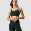 Dame ICIW Sport-Bh | Ultimate Training Zipper Sports Bra Deep Green