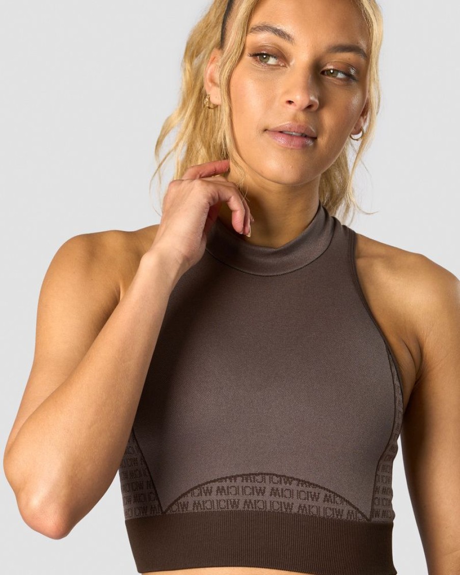 Dame ICIW Seamless | Signature Seamless Cropped Tank Top Dark Brown