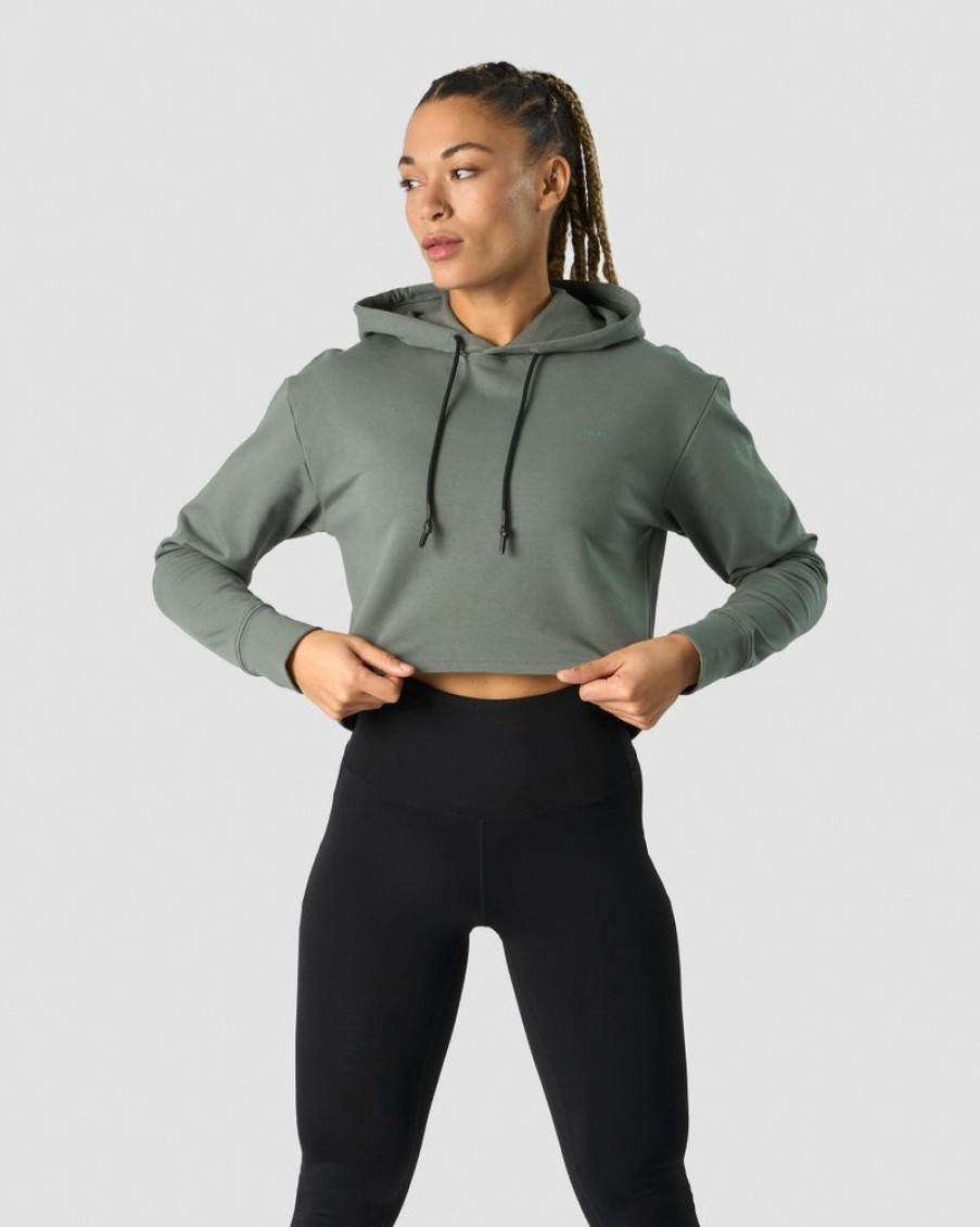 Dame ICIW Hoodie | Stride Cropped Hoodie Wmn Sea Green