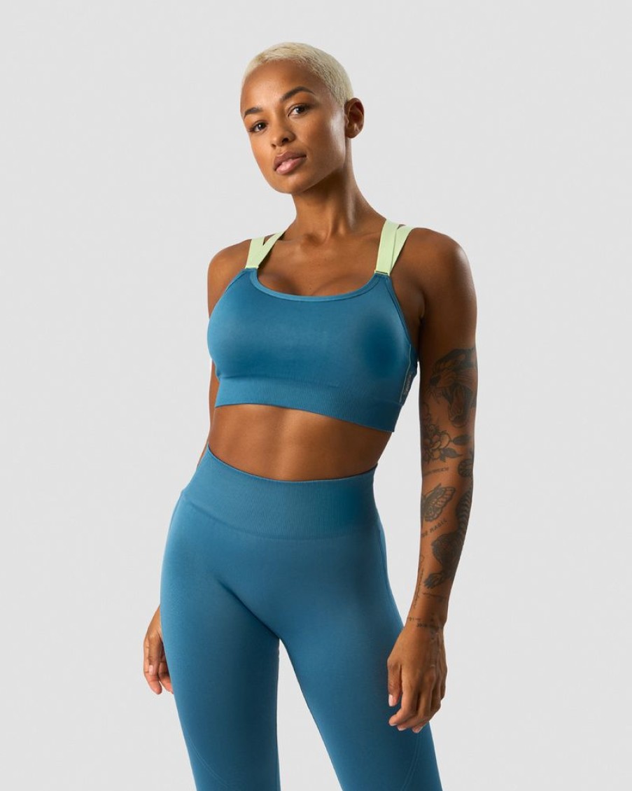 Dame ICIW Sport-Bh | Deluxe Seamless Adjustable Sports Bra Teal