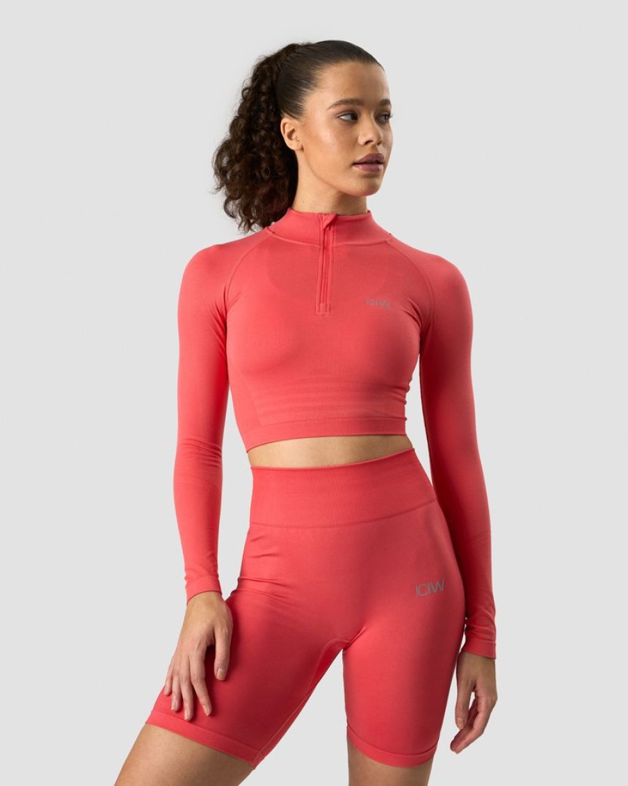 Dame ICIW Langermet | Define Cropped 1/4 Zip Coral