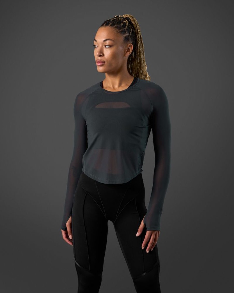 Dame ICIW Langermet | Reboot Mesh Long Sleeve Night Green