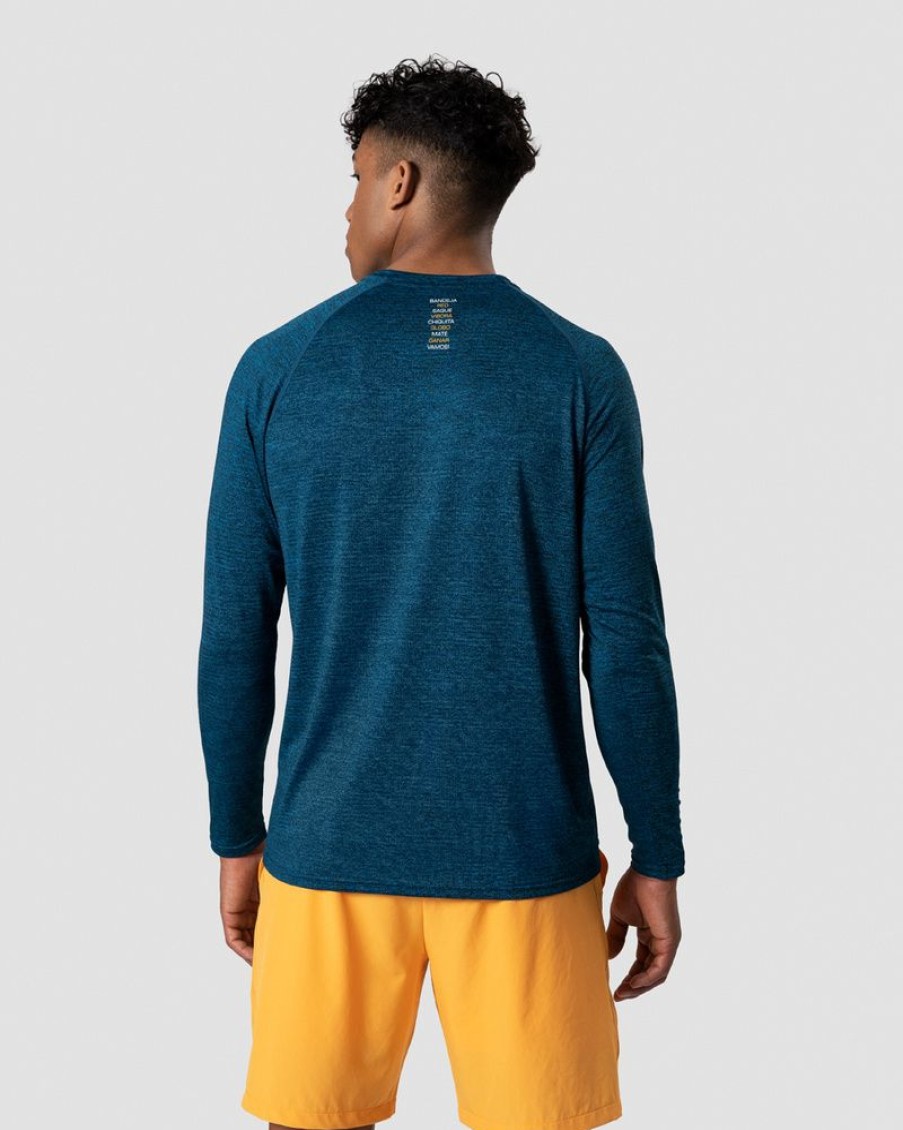 Herre ICIW Langermet | Smash Padel Mesh Longsleeve Teal Melange Men