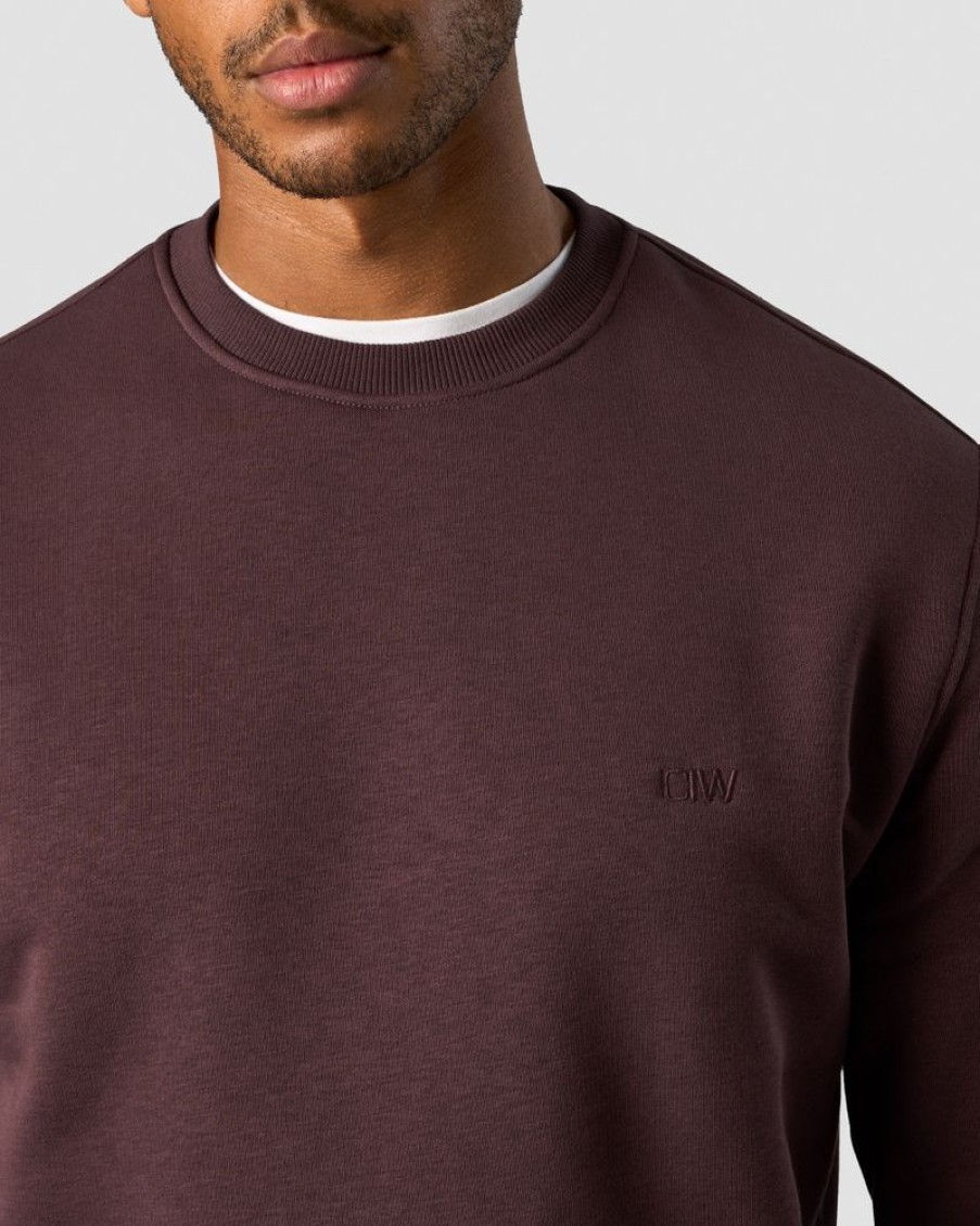 Herre ICIW Langermet | Everyday Crewneck Side Logo Men Burgundy