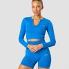 Dame ICIW Seamless | Ribbed Define Seamless Cropped Long Sleeve Cobalt Blue