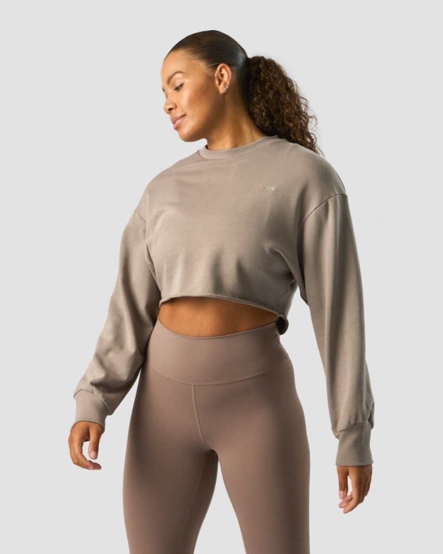 Dame ICIW Langermet | Nimble Cropped Crewneck Greige