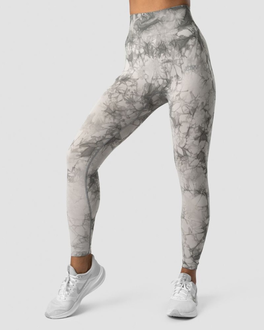 Dame ICIW Tights & Leggings | Define Seamless Tie Dye Tights Grey