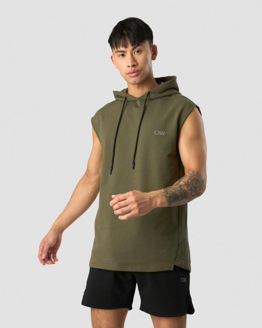 Herre ICIW Singleter | Stride Sleeveless Hoodie Men Dark Green