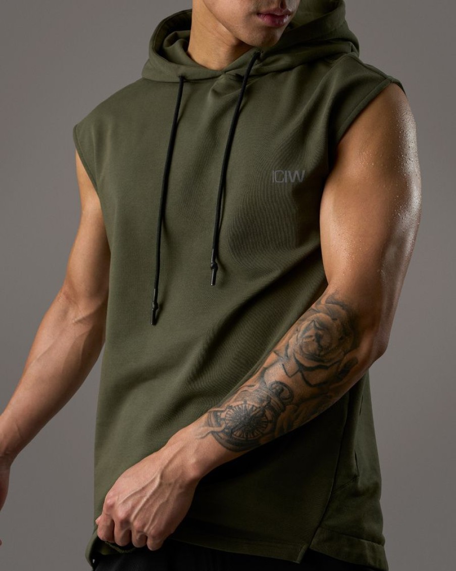 Herre ICIW Singleter | Stride Sleeveless Hoodie Men Dark Green