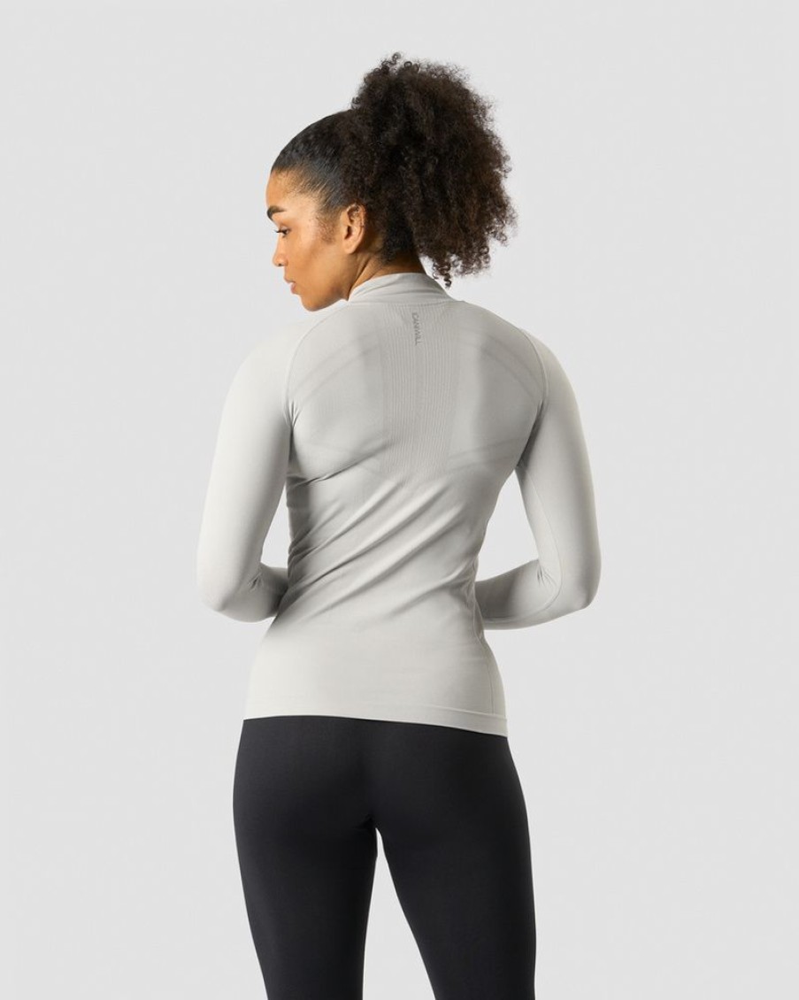 Dame ICIW Seamless | Everyday Seamless 1/4 Zip Wmn Light Grey