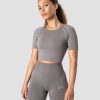 Dame ICIW Seamless | Define Seamless Cropped T-Shirt Taupe Melange Wmn