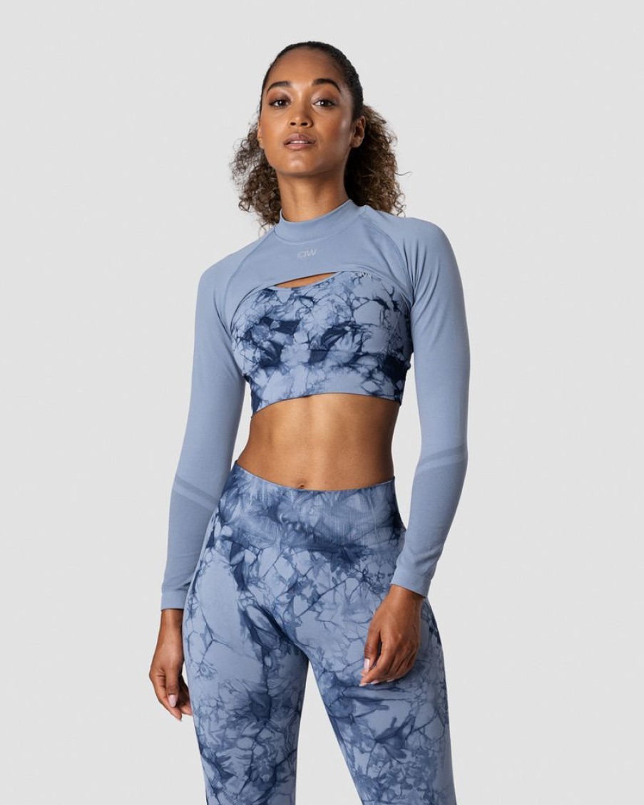 Dame ICIW Seamless | Define Seamless Ls Shoulder Top Urban Blue