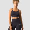 Dame ICIW Sport-Bh | Ribbed Define Seamless Sports Bra Dk Graphite