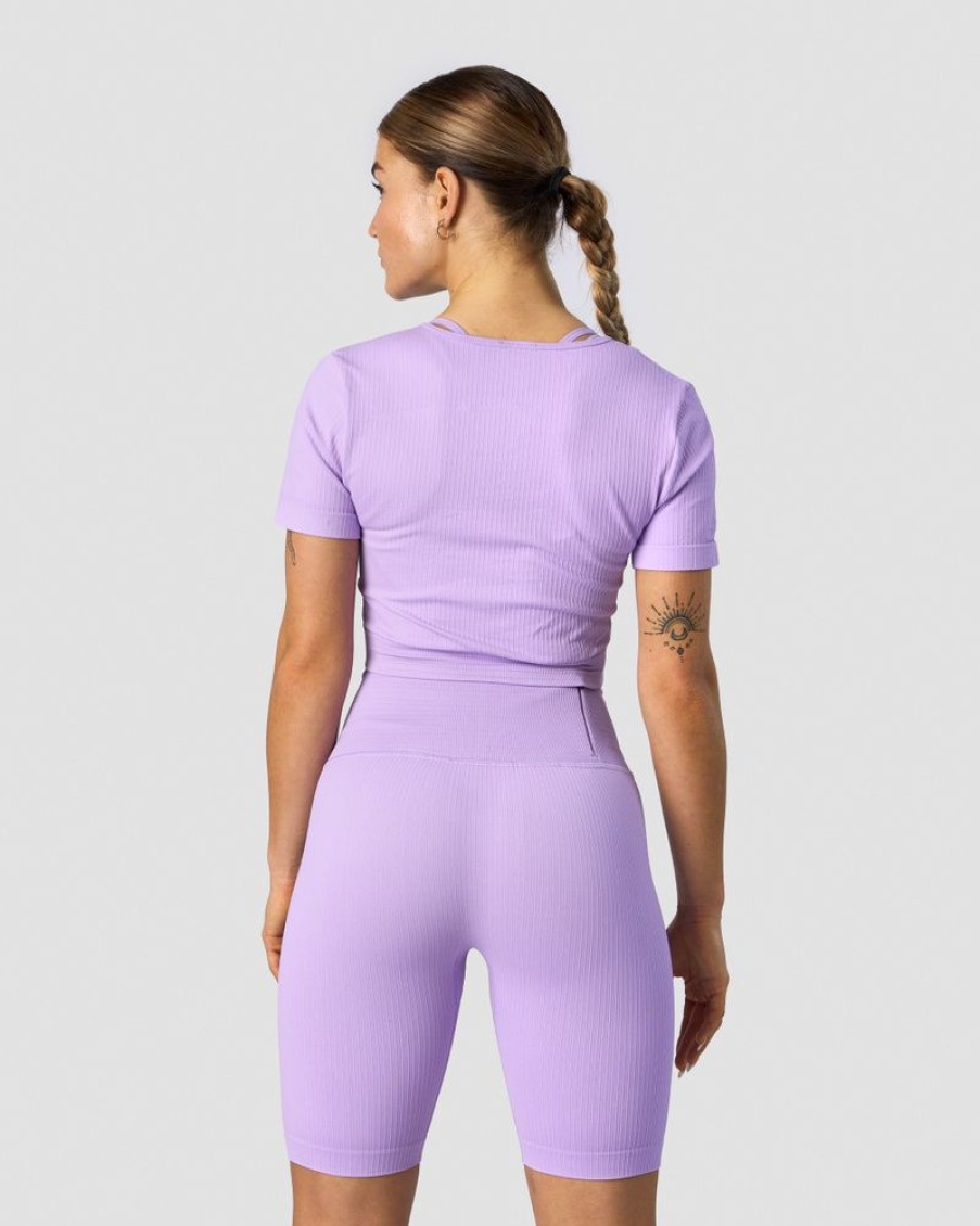 Dame ICIW Seamless | Ribbed Define Seamless Cropped T-Shirt Lavender