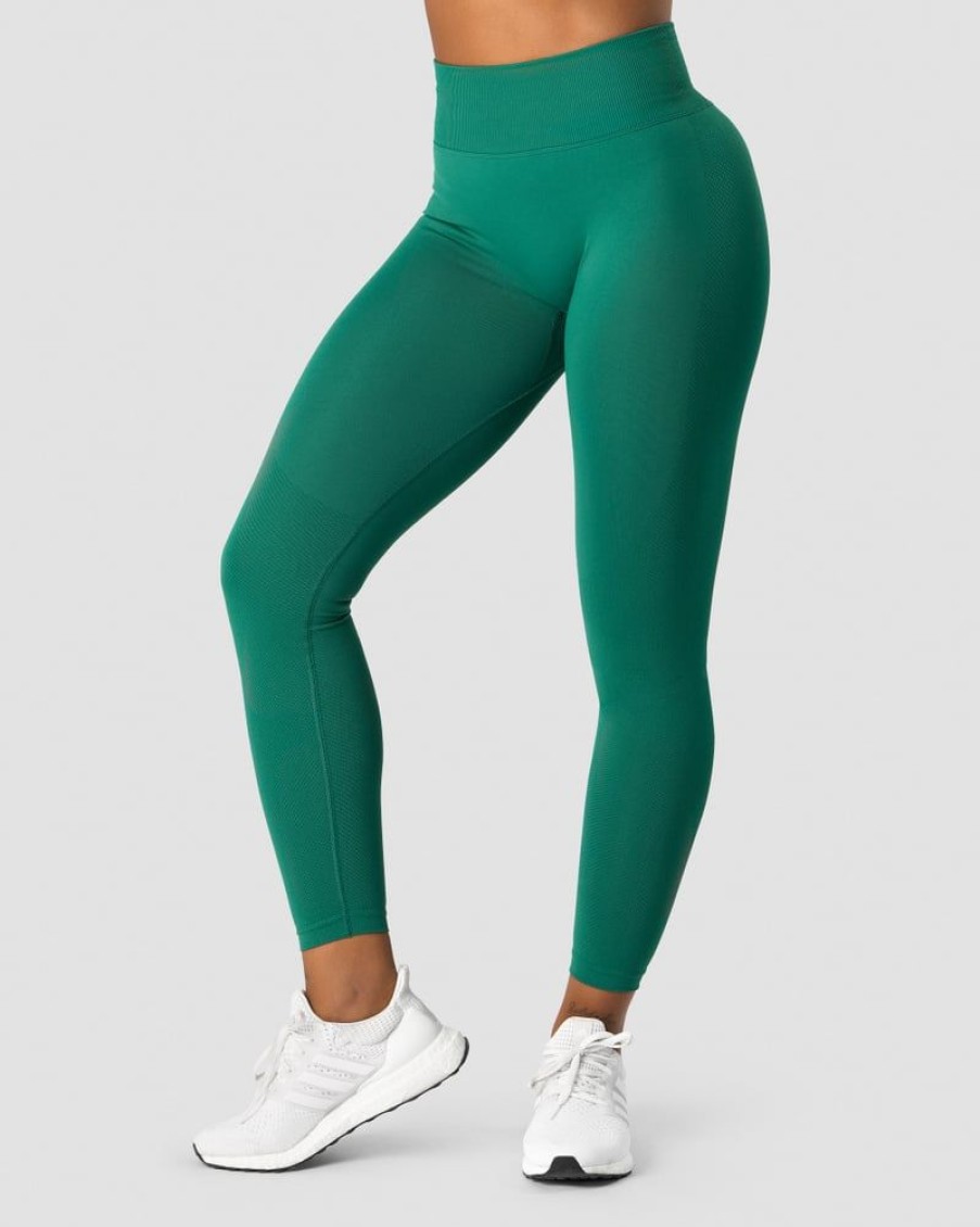 Dame ICIW Tights & Leggings | Define Seamless V-Shape Tights Winter Green