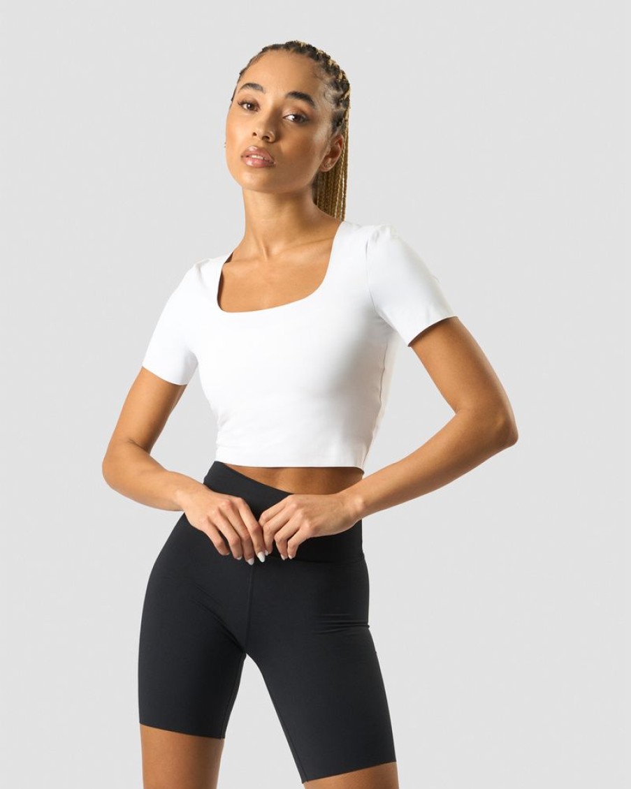 Dame ICIW T-Shirts | Nimble Soft Cropped T-Shirt White