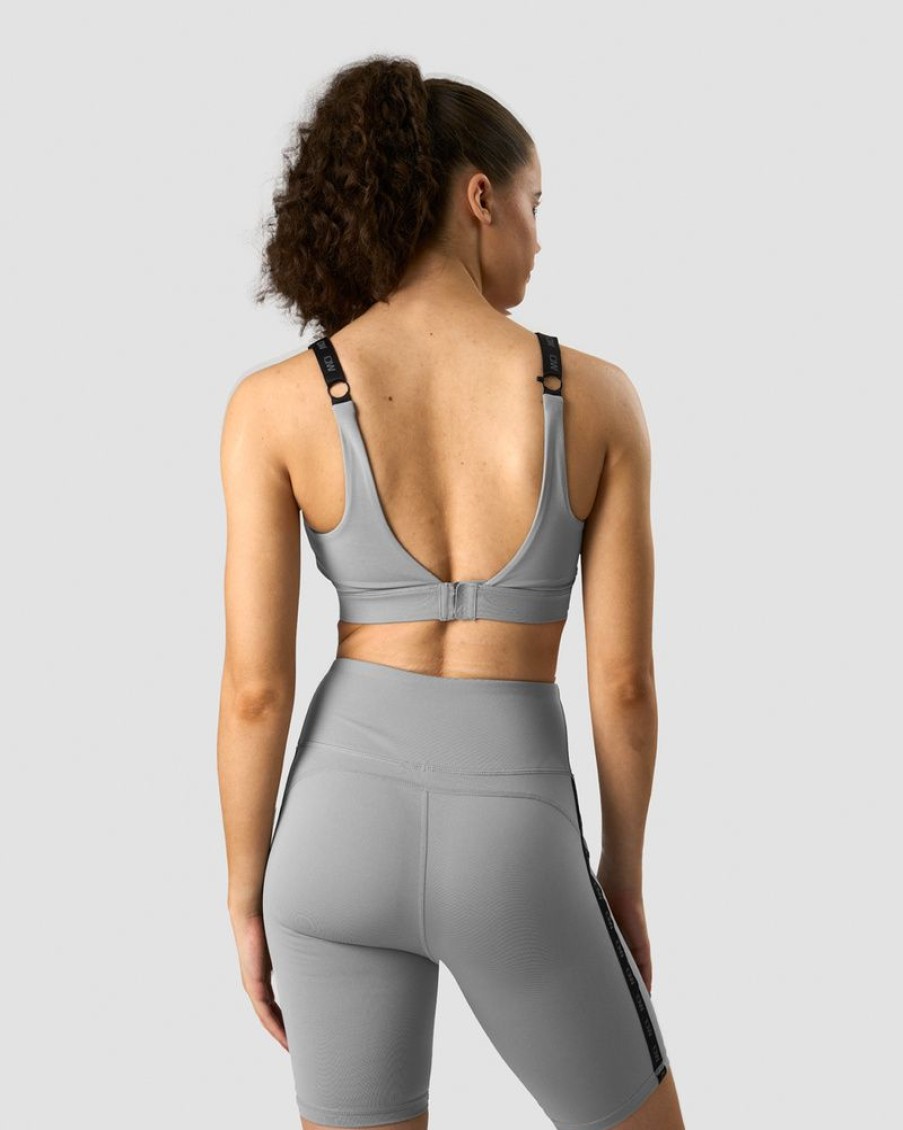 Dame ICIW Sport-Bh | Ultimate Training Zipper Sports Bra Grey