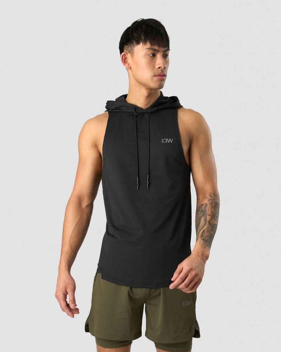 Herre ICIW T-Skjorter | Stride Sleeveless T-Shirt Hoodie Men Black