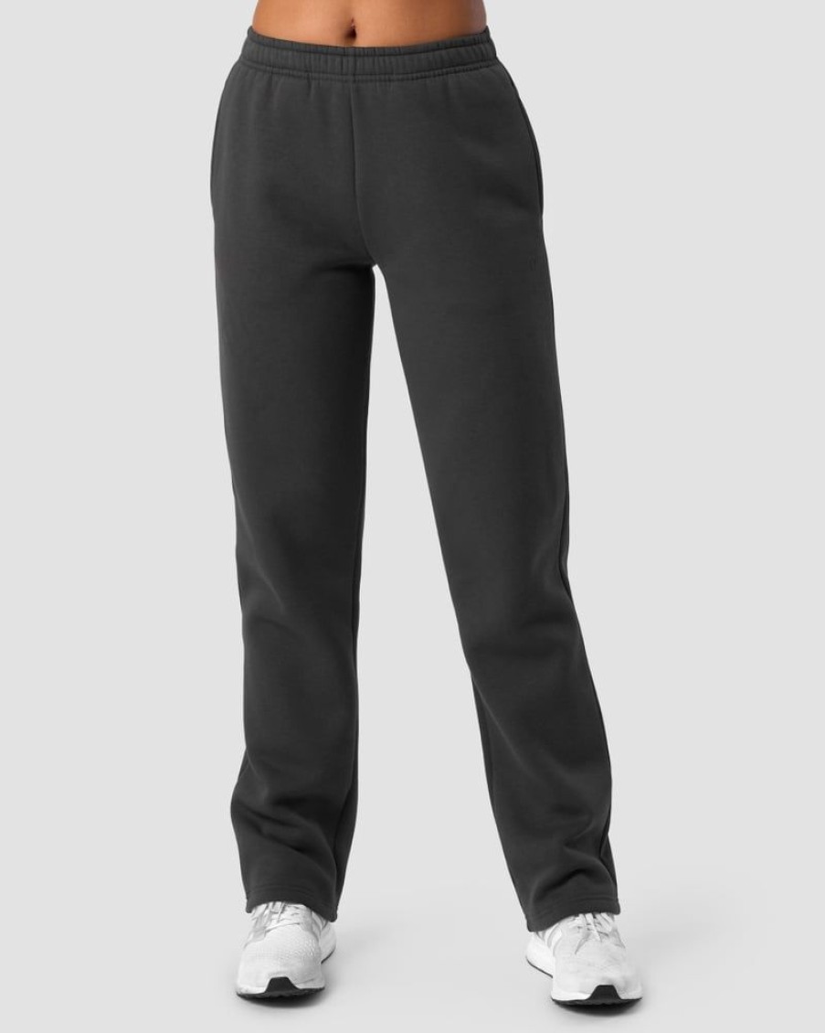 Dame ICIW Bukser | Everyday Straight Leg Sweatpants Dark Grey