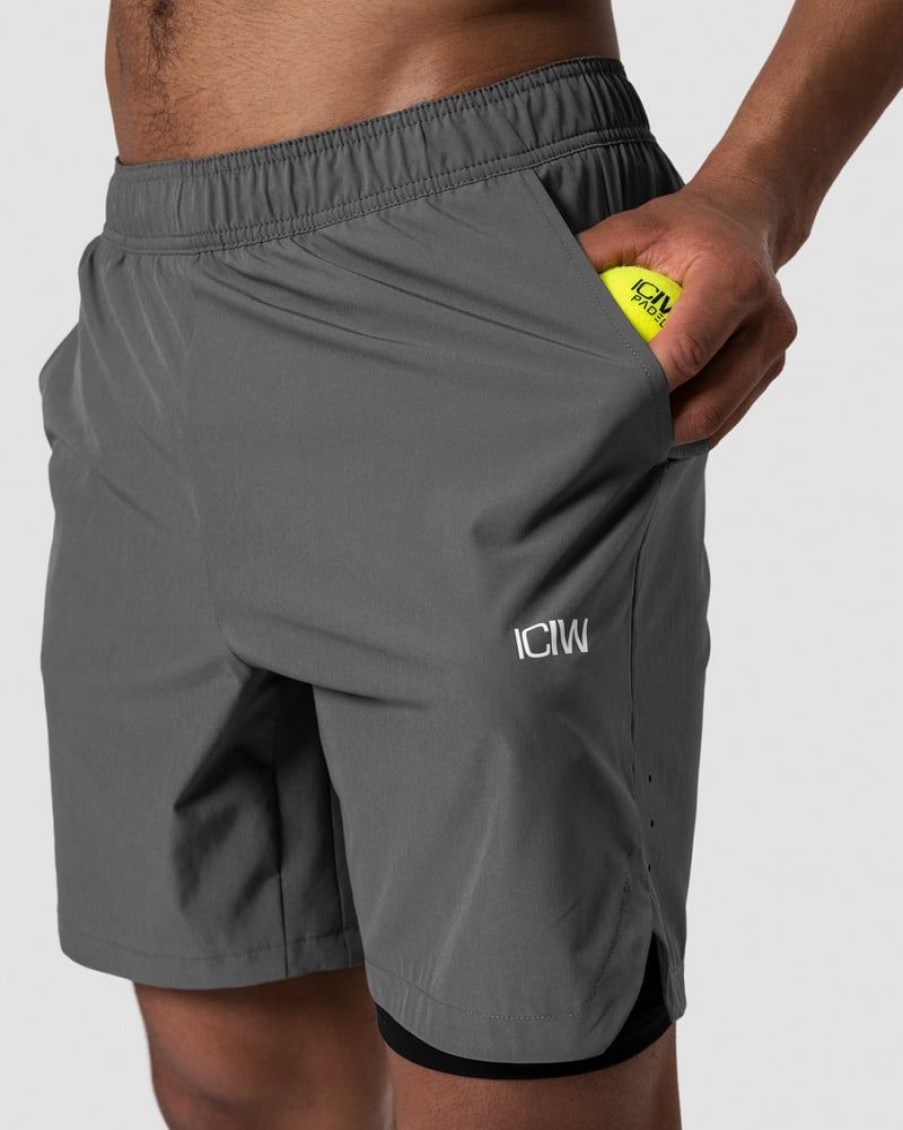 Herre ICIW Shorts | Training 2-In-1 Shorts Dark Grey/Black Men