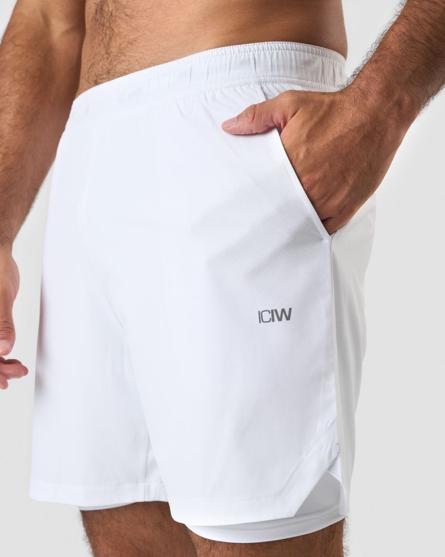 Herre ICIW Shorts | Training 2-In-1 Shorts White