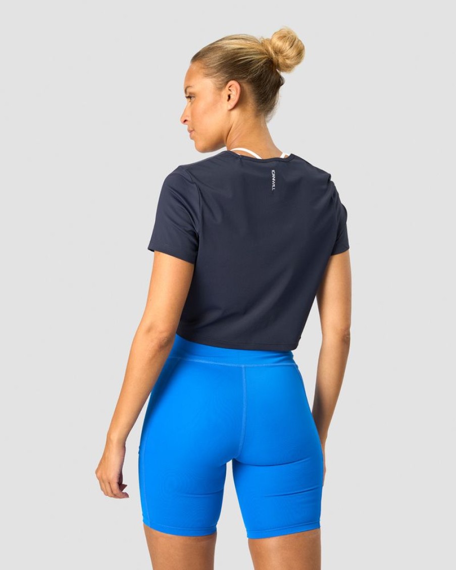 Dame ICIW T-Shirts | Training Cropped T-Shirt Navy