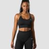 Dame ICIW Sport-Bh | Ribbed Define Seamless Sports Bra Black