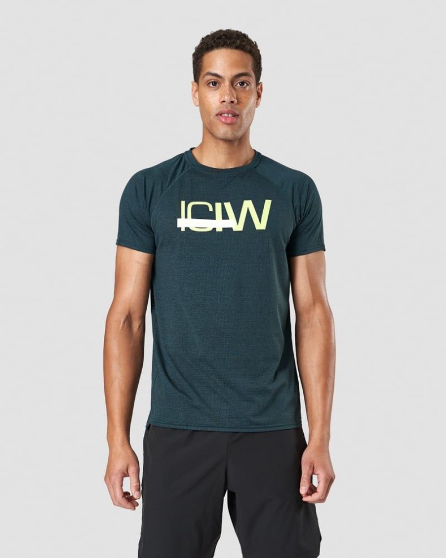 Herre ICIW T-Skjorter | Training Mesh T-Shirt Vivid Green Melange Men