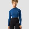 Dame ICIW Seamless | Define Cropped 1/4 Zip Dark Navy