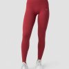 Dame ICIW Tights & Leggings | Ribbed Define Seamless Pocket Tights Autumn Red