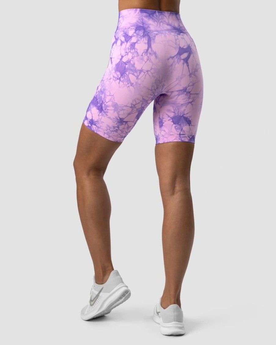 Dame ICIW Seamless | Define Seamless Tie Dye Biker Shorts Purple Breeze