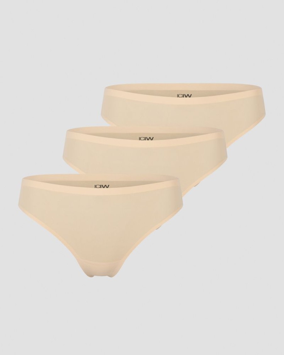 Dame ICIW Undertoy | Invisible Thong 3-Pack Beige