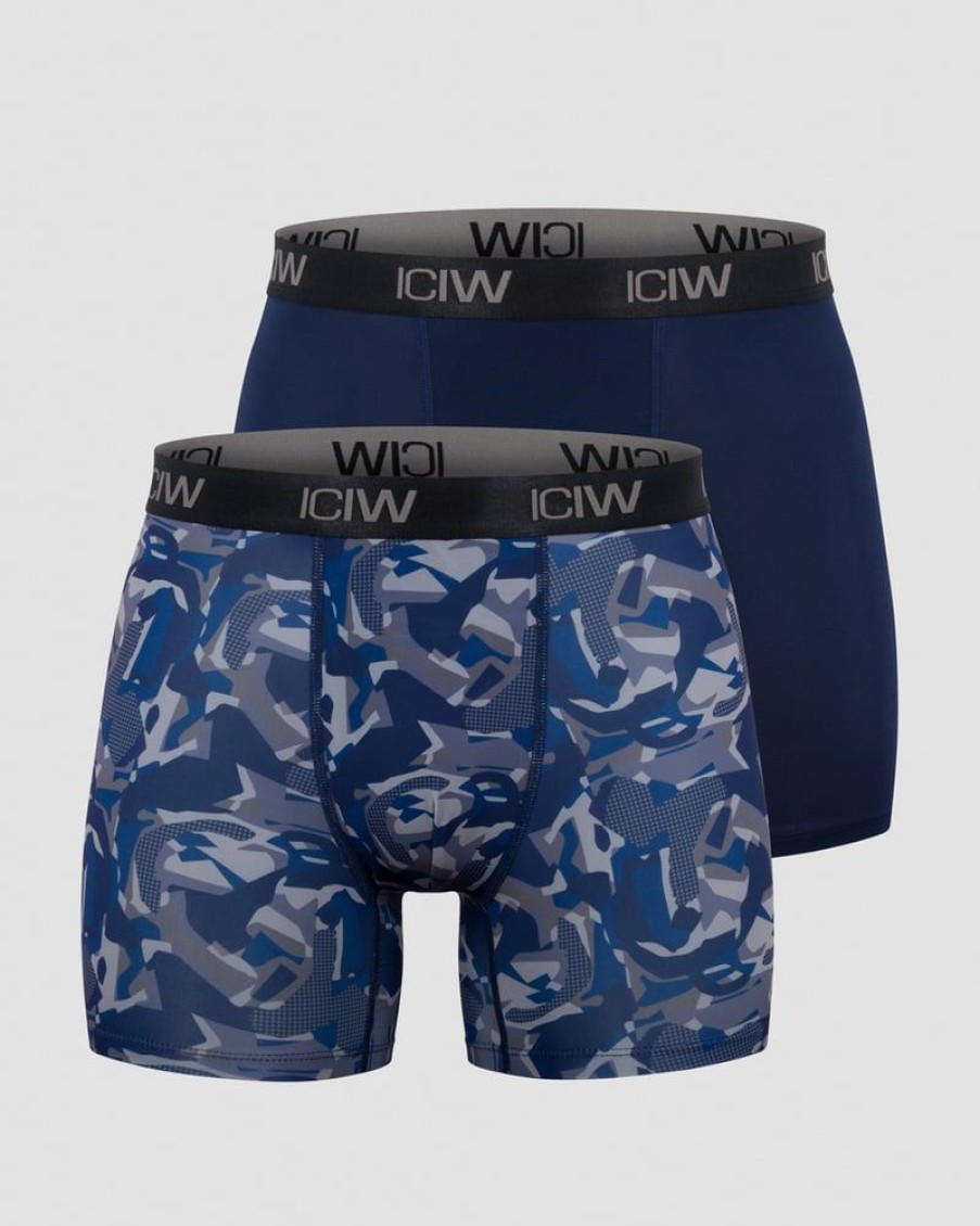 Herre ICIW Undertoy | Sport Boxer 2-Pack Navy/Grey