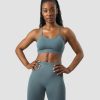 Dame ICIW Sport-Bh | Define Seamless Logo Strappy Sports Bra Jungle Green