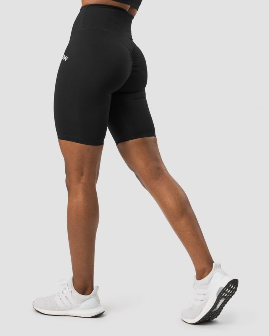 Dame ICIW Shorts | Scrunch V-Shape Biker Shorts Black Wmn