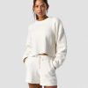 Dame ICIW Langermet | Soft Knit Oversized Cropped Crewneck White