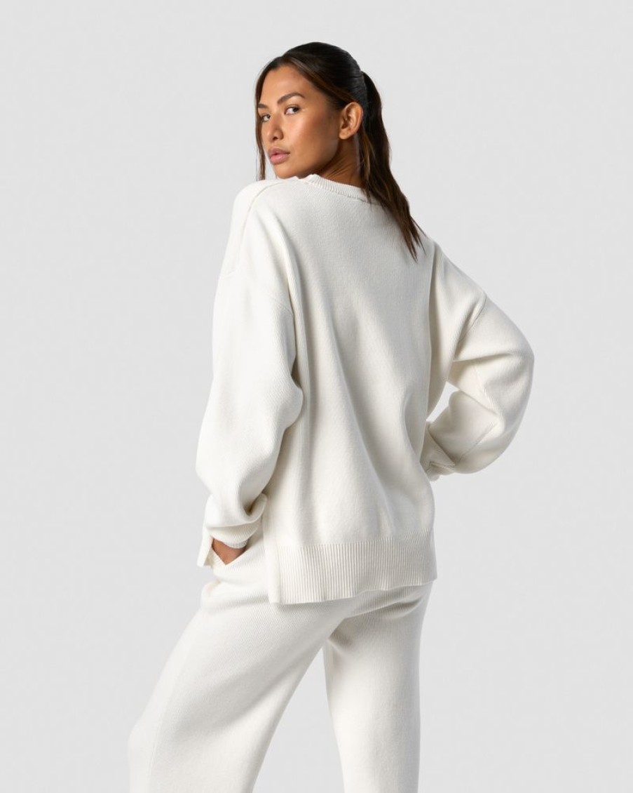 Dame ICIW Langermet | Soft Knit Oversized Crewneck White