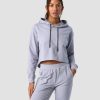 Dame ICIW Langermet | Stride Cropped Hoodie Wmn Light Blue