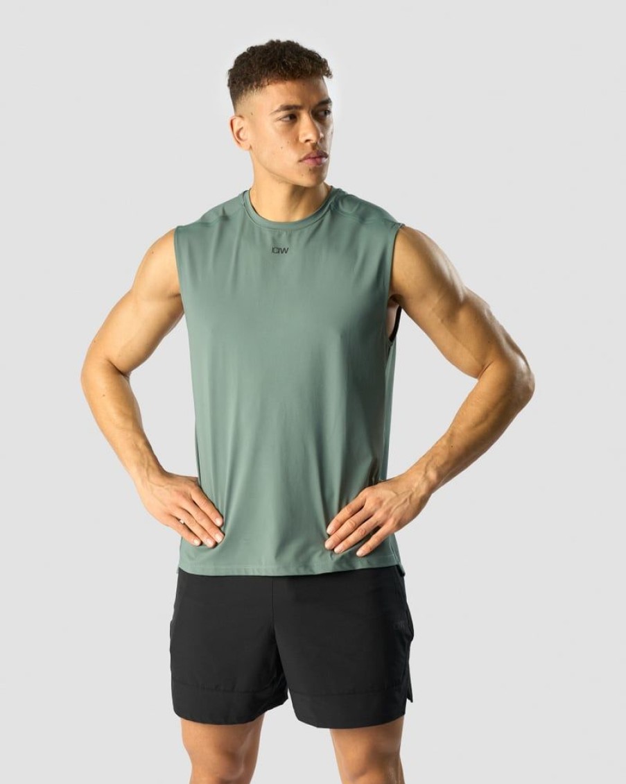 Herre ICIW T-Skjorter | Charge Sleeveless T-Shirt Men Sea Green