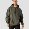 Herre ICIW Langermet | Everyday Relaxed Hoodie Center Logo Men Khaki Green