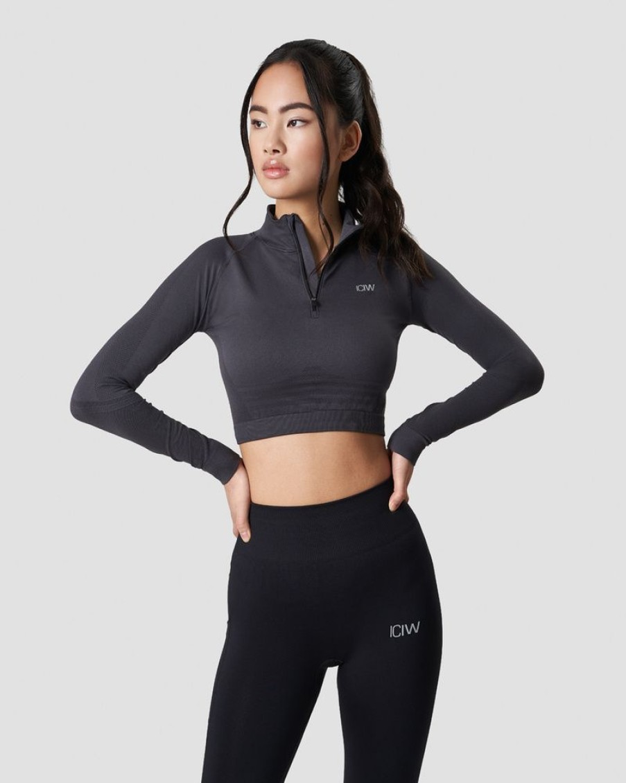 Dame ICIW Langermet | Define Cropped 1/4 Zip Graphite