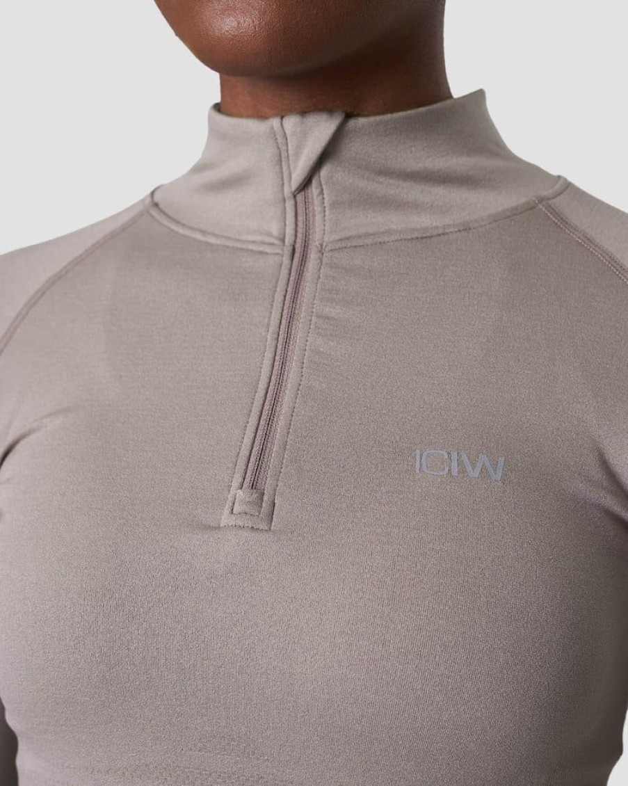 Dame ICIW Langermet | Define Cropped 1/4 Zip Taupe