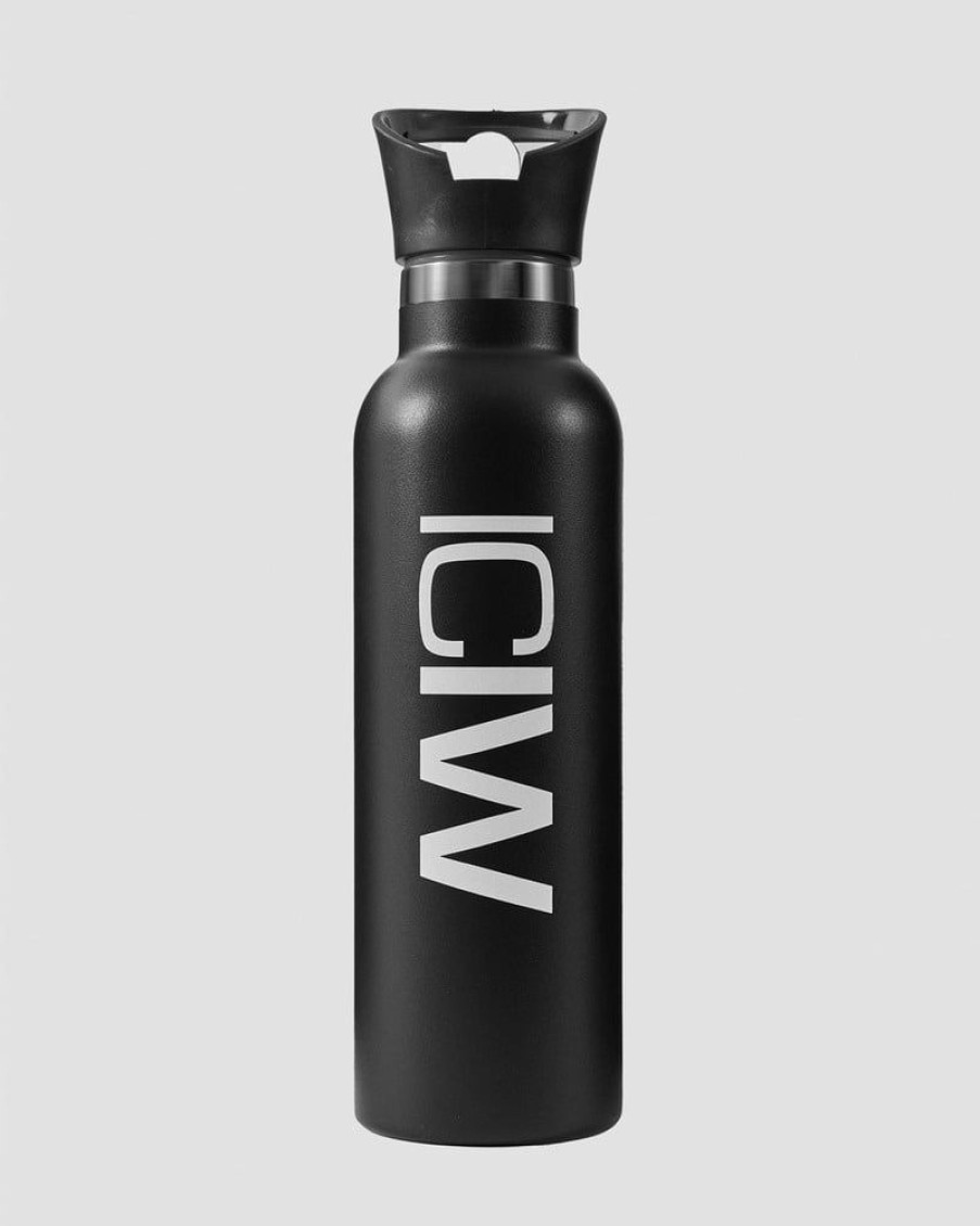 Dame ICIW Shakers, Flasker | Stainless Steel Water Bottle Black W. White Logo 600Ml