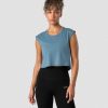 Dame ICIW Topper | Stride Cropped Tank Wmn Steel Blue